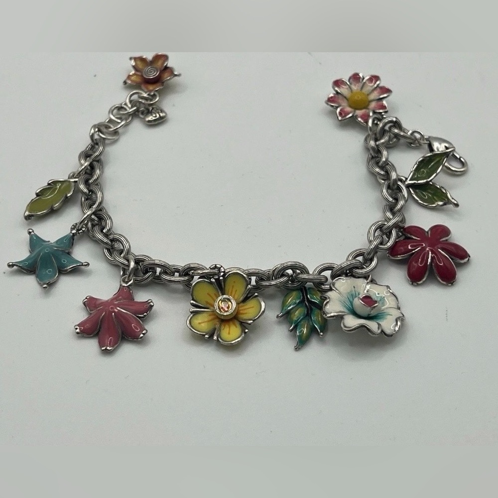 🌸 RARE BRIGHTON VINTAGE ‘POP GARDEN’ Charm Bracelet 🌸 Excellent Condition!
